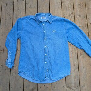 Vintage Armani Jeans Denim Button-Up Shirt Size L